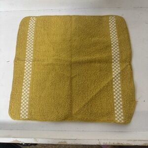 Vintage Cone Washcloth Yellow Gold & White 100% Cotton  USA